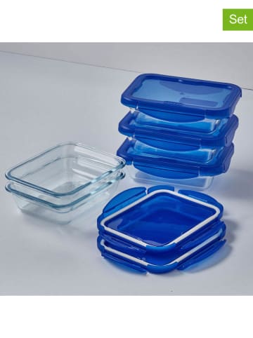 Pyrex 5er-Set: Frischhaltedosen "Cook&Go" in Blau - 800 ml