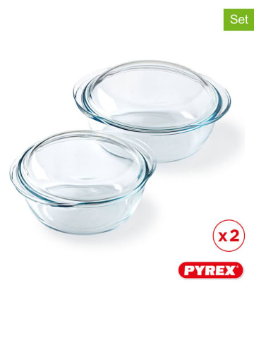 Pyrex 2-delige set: ovenschalen met deksels