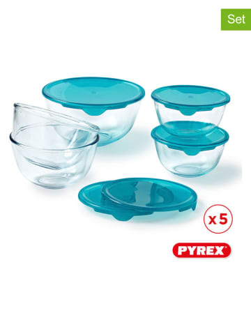 Pyrex 5er-Set: Frischhaltedosen "Cook & Enjoy" in Blau