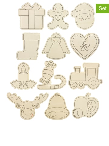 SUNNYSUE 12-delige set: decoratieve hangers "Santa & meer" - vanaf 3 jaar