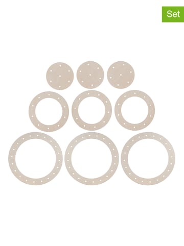SUNNYSUE 9er-Set: Fädelringe in Natur