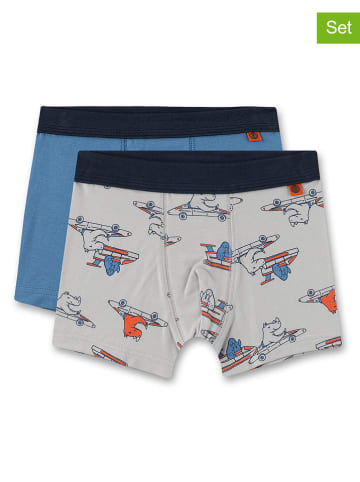 Sanetta 2er-Set: Boxershorts in Grau/ Hellblau