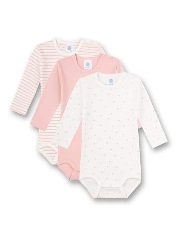 Sanetta 3-delige set: rompers wit/lichtroze