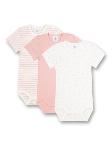Sanetta Body (3 szt.) w kolorze jasnoróżowo-białym