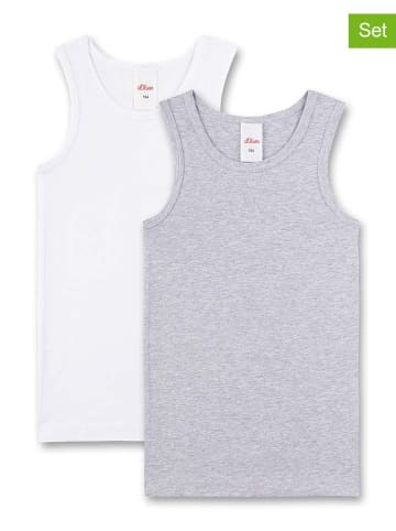 Sanetta 2er-Set: Unterhemden in Grau/ Weiß