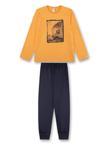 Sanetta Pyjama in Orange/ Schwarz