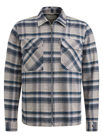 CAST IRON Blouse - regular fit - beige/donkerblauw