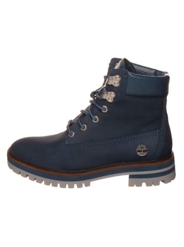 Timberland Skórzane botki w kolorze granatowym