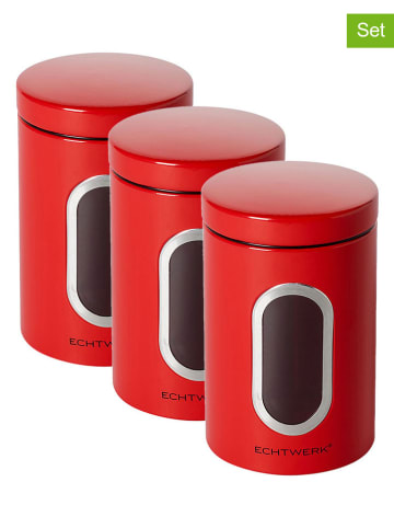 Echtwerk 3-delige set: voorraadpotten rood - 1,4 l