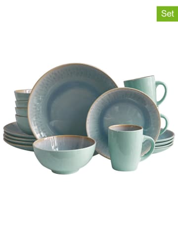 Echtwerk 16-delig combiservies "Ana" groen/blauw/lichtbruin