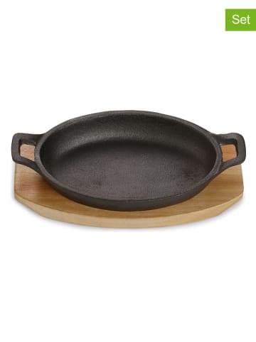 Echtwerk 2-delige set: serveerschaal met dienblad "Big'' zwart/lichtbruin