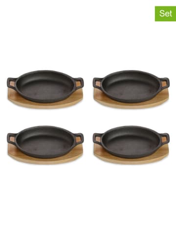 Echtwerk 4-delige set: serveerpannen “Big” zwart/lichtbruin