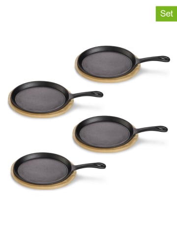 Echtwerk Patelnie do serwowania (4 szt.) w kolorze czarno-beżowym