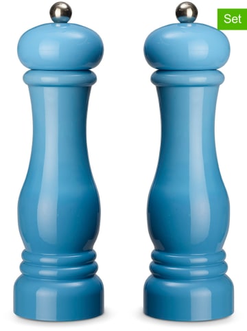 Echtwerk 2-delige set: zout- & pepermolen lichtblauw - (H)21 x Ø 6 cm
