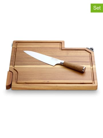 Echtwerk 2-delige messenset lichtbruin/zilverkleurig