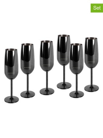 Echtwerk Kieliszki (6 szt.) w kolorze czarnym do szampana - 250 ml