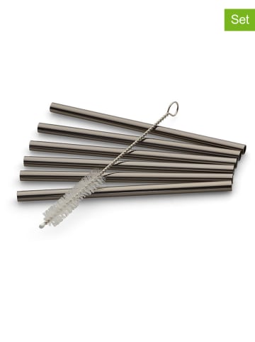 Echtwerk 6-delige set: rietjes zwart - (H)12 cm