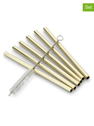 Echtwerk 6-delige set: rietjes goudkleurig - (H)12 cm