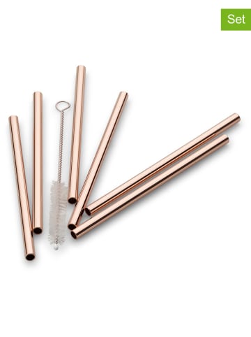 Echtwerk 6-delige set: rietjes koperkleurig - (H)12 cm