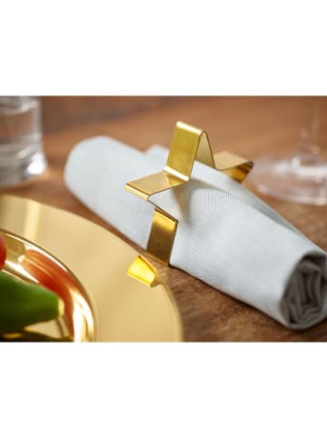 Echtwerk 4er-Set: Serviettenringe "Stern" in Gold - Ø 7 cm