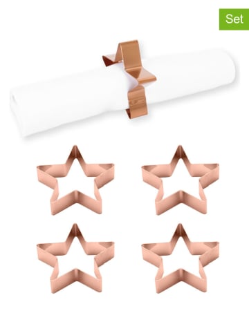 Echtwerk 4-delige set: servetringen "Ster" koperkleurig - Ø 7 cm