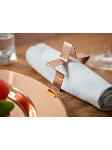 Echtwerk Obręcze (4 szt.) "Star" w kolorze miedzianym do serwetek - Ø 7 cm