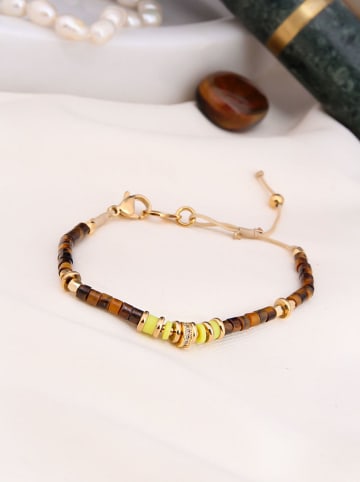 Charlize Pozłacana bransoletka z tygrysim okiem