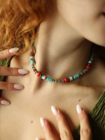 Charlize Vergulde ketting met edelstenen - (L)45 cm