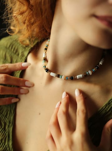 Charlize Vergulde ketting met edelstenen - (L)45 cm