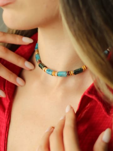 Charlize Vergulde ketting met edelstenen - (L)45 cm