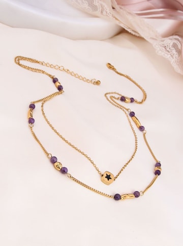 Charlize Vergulde ketting met edelstenen - (L)60 cm