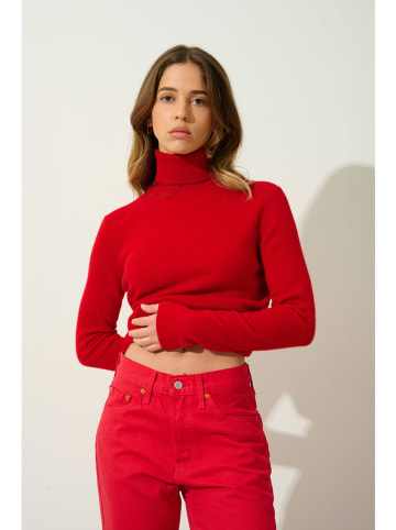 AUTHENTIC CASHMERE Kasjmieren coltrui "Bise" rood