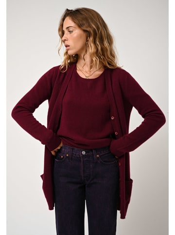 AUTHENTIC CASHMERE Kaszmirowy kardigan "Cimet" w kolorze bordowym