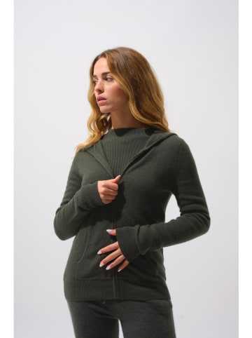 AUTHENTIC CASHMERE Kaszmirowy kardigan "Colombis" w kolorze khaki