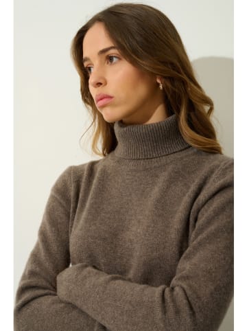 AUTHENTIC CASHMERE Kaschmir-Rollkragenpullover "Linda" in Khaki