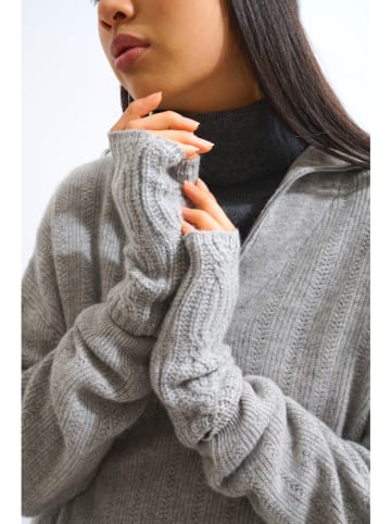 AUTHENTIC CASHMERE Kasjmieren stulpen "Iris" lichtgrijs