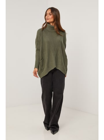Soft Cashmere Rollkragenpullover in Khaki