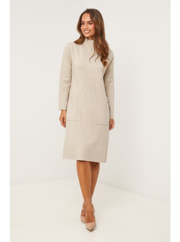 Soft Cashmere Sukienka dzianinowa w kolorze szarobrązowym