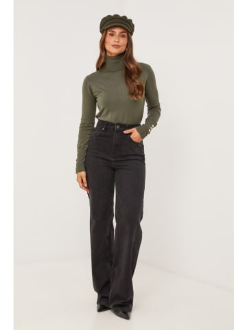 Soft Cashmere Rollkragenpullover in Khaki