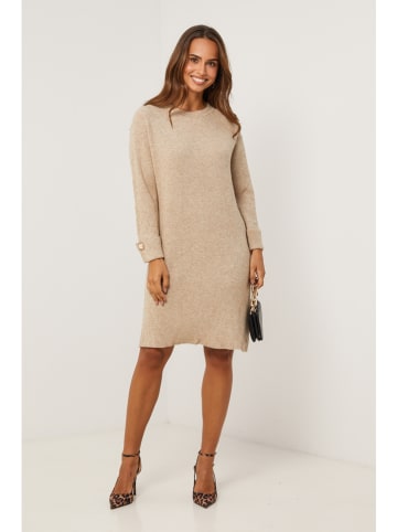 Soft Cashmere Gebreide jurk beige