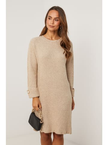 Soft Cashmere Gebreide jurk beige