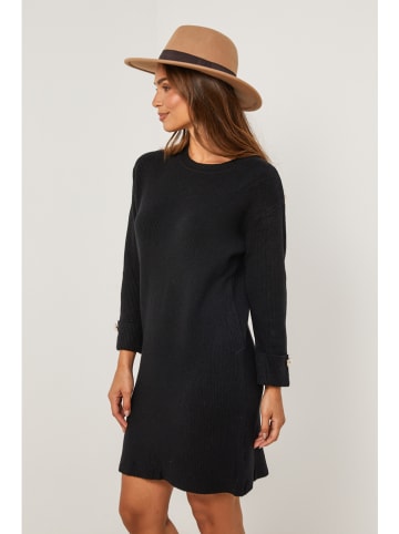 Soft Cashmere Gebreide jurk zwart