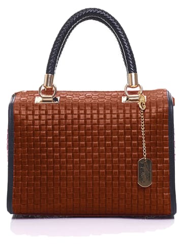 Anna Morellini Leder-Henkeltasche "Viola" in Hellbraun - (B)30 x (H)26 x (T)17 cm