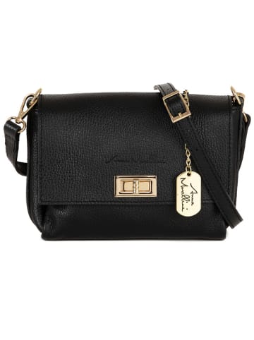 Anna Morellini Leren schoudertas "Matalia" zwart - (B)22 x (H)17 x (D)9 cm