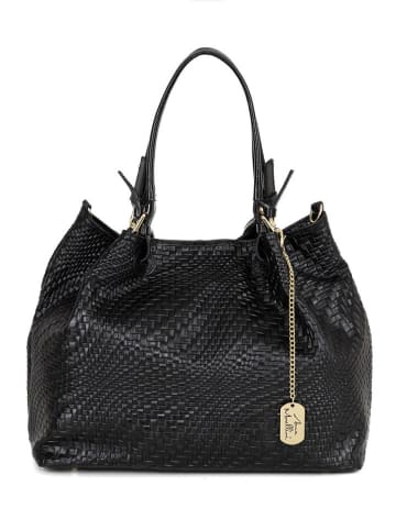 Anna Morellini Leder-Henkeltasche "Eloisa" in Schwarz - (B)38 x (H)28 x (T)16 cm