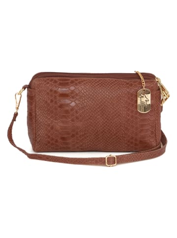 Anna Morellini Leder-Umhängetasche "Luigina" in Hellbraun - (B)25 x (H)16 x (T)7 cm