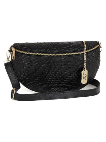 Anna Morellini Skórzana saszetka "Rufina" w kolorze czarnym - 30 x 18 x 9 cm