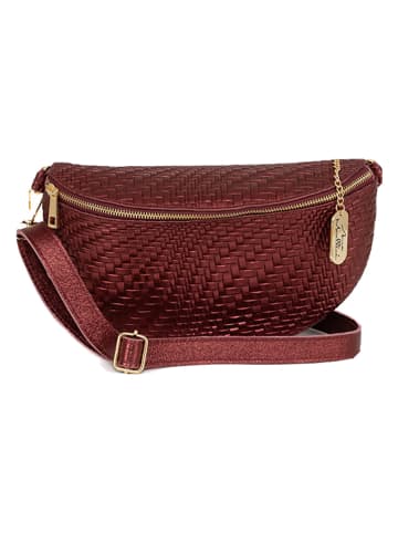 Anna Morellini Leren heuptas "Rufina" bordeaux - (B)30 x (H)18 x (D)9 cm