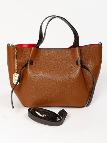 Anna Morellini Skórzana torebka "Pietrina" w kolorze jasnobrązowym - 26 x 15 x 25 cm