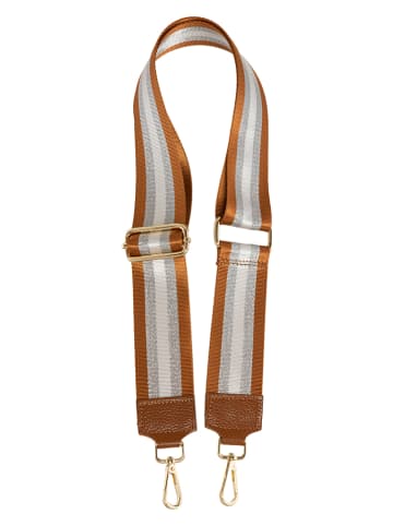 Anna Morellini Umhängeriemen in Hellbraun/ Weiß - (L)120 cm